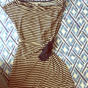 Maternity - Blue and white striped dress